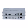 Extensor KVM HDMI con USB de  Metros Netcom PE EXU Controla tu PC o DVR a  Metros de Distancia en KHz Kit extensor KVM HDMI Netcom PE EXU mostrando las dos unidades metálicas transmisor y receptor con sus múltiples puertos HDMI y USB un producto profesional de HD Multimedia PERU SAC