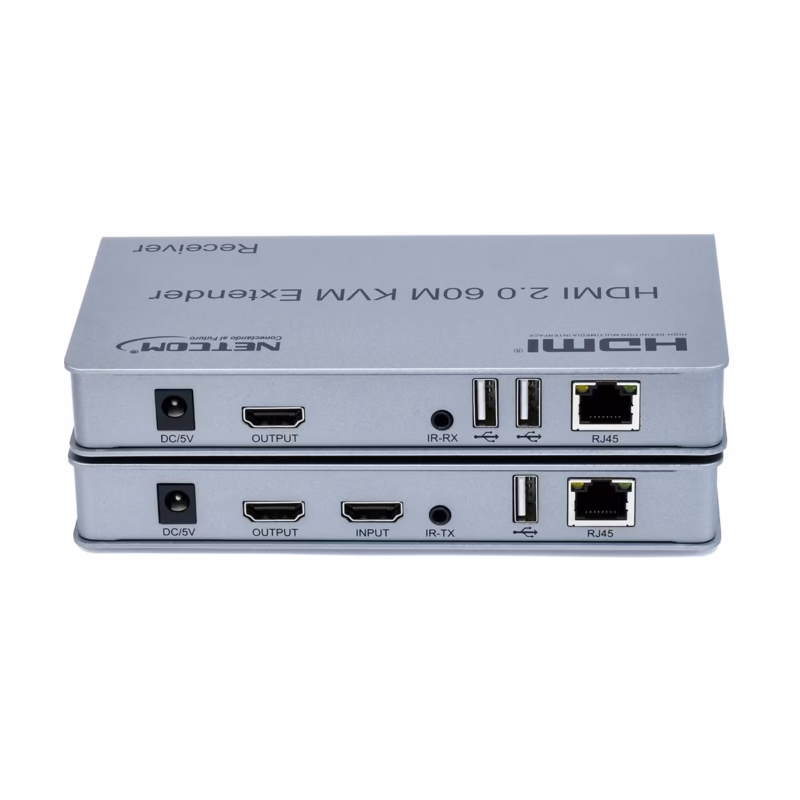 Extender KVM por UTP 60M HDMI 4K y USB NETCOM PE-EXU060_____02 Extensor KVM HDMI con USB de Metros Netcom PE EXU