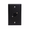FacePlate Metálico SPEAKON Hembra Finder TM  Conexiones de Parlante Profesionales y Ordenadas Faceplate o placa de pared metálica de color negro marca Finder con un conector Speakon hembra de  polos profesional instalado producto para audio de HD Multimedia PERU SAC