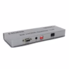 Splitter HDMI x K Hz  KHz Version  NETCOM PE SH Lleva tu Señal K a  Pantallas a la Vez Divisor HDMI K x Splitter HDMI x profesional Netcom PE SH de metal color gris mostrando su único puerto de entrada y sus cuatro puertos de salida para video K producto de HD Multimedia PERU SAC