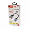 Adaptador activo DVI D a VGA Netcom PE EL mostrando el conector DVI D macho de aluminio y el puerto VGA hembra producto de HD Multimedia PERU SAC Conversor DVI a VGA NETCOM PE EL resistente con carcasa de aluminio   HD Multimedia PERU SAC