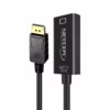 Adaptador DisplayPort a HDMI KHz NETCOM PE DP Disfruta de una Fluidez K Real en tu TV Adaptador activo DisplayPort a HDMI KHz Netcom PE DP mostrando su cable corto y conectores dorados para una conexión de alta calidad producto de HD Multimedia PERU SAC