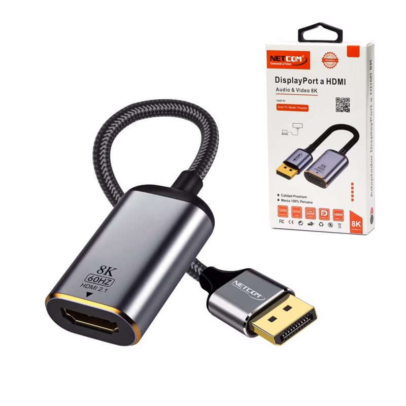 Adaptador DisplayPort a HDMI K NETCOM PE VA Libera la Potencia K y KHz de tu PC