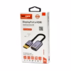 Adaptador DisplayPort a HDMI 8K@60Hz NETCOM PE-VA0320: Libera la Potencia 8K y 4K@144Hz de tu PC, Adaptador premium DisplayPort a HDMI 8K Netcom PE-VA0320 enmallado, mostrando sus conectores de aluminio dorados, un producto para gaming de alta gama de HD Multimedia PERU SAC.