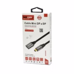 Adaptador Mini DisplayPort a DisplayPort 8K@60HZ NETCOM PE-AD0187: Desata la Máxima Calidad de tu MacBook o Surface, Adaptador premium Mini DisplayPort a DisplayPort 1.4 Netcom PE-AD0187 enmallado, mostrando sus conectores de aluminio dorados, un producto para 8K y gaming de HD Multimedia PERU SAC.