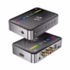 Adaptador de Audio Bluetooth Dual Receptor o Transmisor BT NETCOM PE BTM El Centro de Conectividad para tu Música Adaptador de audio Bluetooth  multifunción Netcom PE BTM mostrando sus puertos óptico coaxial RCA y USB y su anillo de luz RGB un producto de audio versátil de HD Multimedia PERU SAC