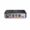 Adaptador de Audio Bluetooth Dual Receptor o Transmisor BT NETCOM PE BTM El Centro de Conectividad para tu Música Adaptador de audio Bluetooth  multifunción Netcom PE BTM mostrando sus puertos óptico coaxial RCA y USB y su anillo de luz RGB un producto de audio versátil de HD Multimedia PERU SAC