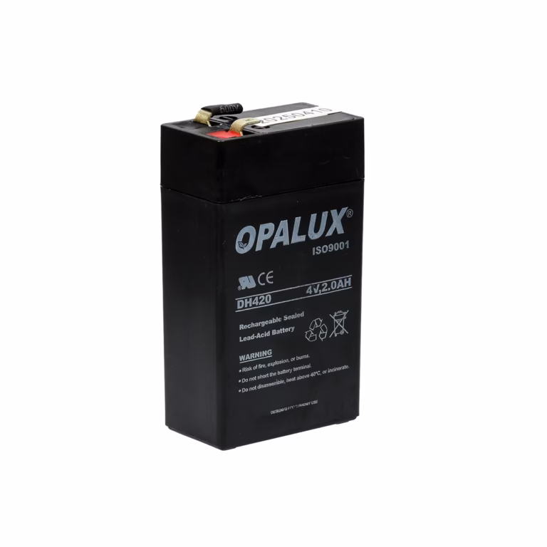 Batería Seca Recargable 4V 2.0AH Opalux DH420, Batería Opalux DH420 ideal para luces de emergencia en HD Multimedia PERU SAC