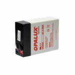 Batería Seca Recargable 4V 2.5AH Opalux DH425: Más Autonomía para tus Equipos Esenciales, Batería seca recargable Opalux DH425 de 4V 2.5AH, de color negro, mostrando sus terminales de conexión, un producto de energía de respaldo de HD Multimedia PERU SAC.