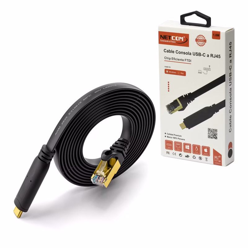 Cable Consola USB C a RJ FTDI Netcom PE US La Herramienta Esencial para el Administrador de Redes