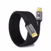 Cable DisplayPort MT KHz Enmallado NETCOM PE DP Calidad y Alta Resolución Cable DisplayPort premium de  metros Netcom PE DP enmallado y de color negro mostrando sus conectores de aleación de aluminio con contactos dorados un producto de HD Multimedia PERU SAC