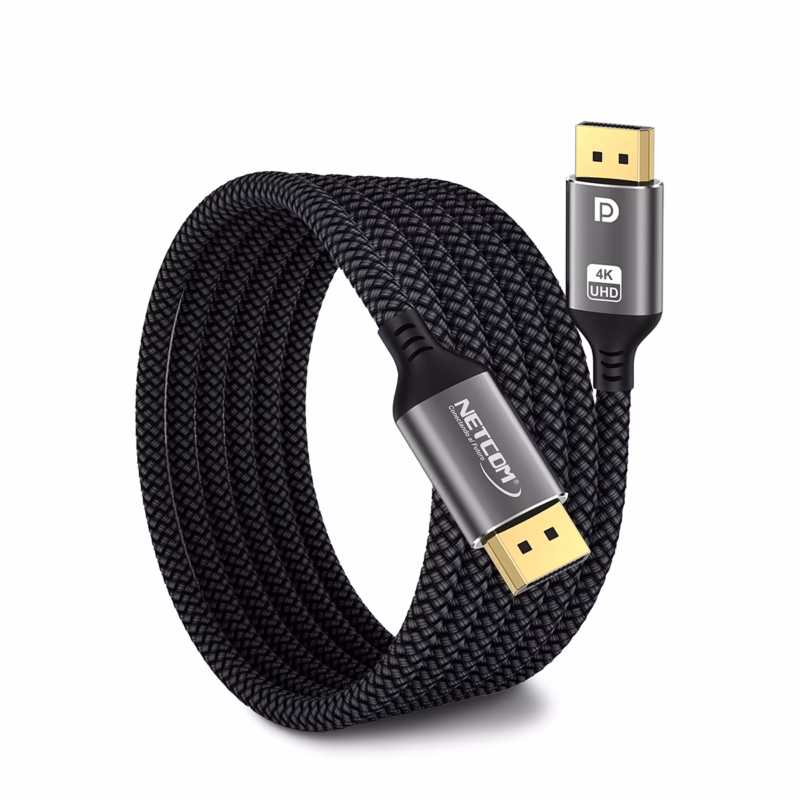 Cable DisplayPort MT K NETCOM PE DP Enmallado reforzado Calidad y Alta Resolución