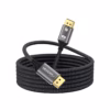 Cable DisplayPort MT KHz Enmallado NETCOM PE DP Calidad y Alta Resolución Cable DisplayPort premium de  metros Netcom PE DP enmallado y de color negro mostrando sus conectores de aleación de aluminio con contactos dorados un producto de HD Multimedia PERU SAC