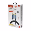 Cable DisplayPort MT KHz Enmallado NETCOM PE DP Calidad y Alta Resolución Cable DisplayPort premium de  metros Netcom PE DP enmallado y de color negro mostrando sus conectores de aleación de aluminio con contactos dorados un producto de HD Multimedia PERU SAC