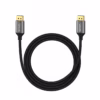 Cable DisplayPort K de  Metro NETCOM PE DP La Mejor Conexión Ultra HD Cable DisplayPort  de  metro Netcom PE DP enmallado y de color negro mostrando sus conectores premium de aleación de aluminio y contactos dorados un producto de HD Multimedia PERU SAC