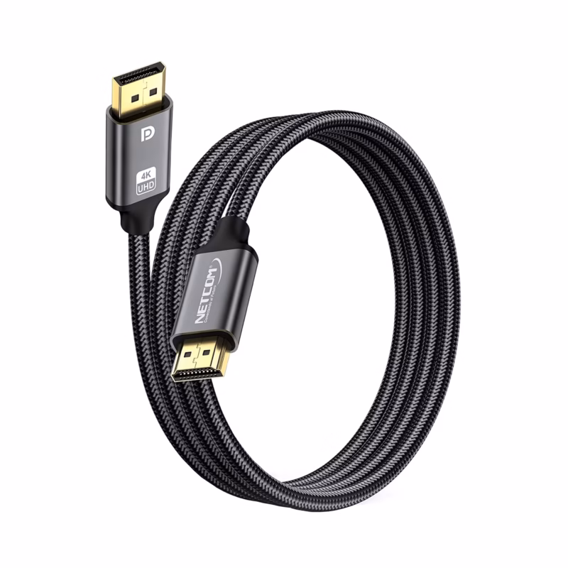 Cable DisplayPort a HDMI K Hz MT Enmallado NETCOM PE DH La Conexión Perfecta entre tu PC y TV