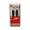 Cable DisplayPort a HDMI MT KHz NETCOM PE DP M | HD Multimedia PERU SAC Cable DisplayPort a HDMI premium de  metros Netcom PE DP M mostrando sus conectores dorados y su resistente cable de color negro producto de HD Multimedia PERU SAC