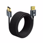 Cable HDMI 10MT 4K Slim Enmallado Ultra HD 4K@60HZ v2.0 NETCOM PE-HD0886: La Conexión Discreta y Resistente para Largas Distancias, Cable HDMI 4K ultra delgado y enmallado de 10 metros Netcom PE-HD0886, mostrando sus conectores premium de aleación de aluminio y contactos dorados, un producto de HD Multimedia PERU SAC.