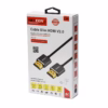 Cable HDMI K Slim M Ultra HD KHZ v NETCOM PE HD La Conexión K que lo Tiene Todo Cable HDMI K ultra delgado Netcom PE HD de  metros de color negro mostrando sus conectores premium de aleación de aluminio y contactos dorados producto de HD Multimedia PERU SAC