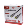 Cable HDMI de  Metros en Fibra Optica NETCOM PE HF v KHz Lleva tu Señal K sin Pérdidas  Cable HDMI de  Metros en Fibra Optica v KHz NETCOM PE HF Lleva tu Señal K sin Pérdidas Cable HDMI de fibra óptica Netcom PE HF de  metros delgado y de color negro mostrando sus conectores metálicos dorados con etiquetas Source y Display producto de HD Multimedia PERU SAC  HD Multimedia PERU SAC