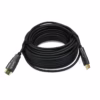 Cable HDMI  Metros K Fibra Óptica v Hz NETCOM PE HF | Venta en Perú Cable HDMI de fibra óptica Netcom PE HF de  metros delgado y de color negro mostrando sus conectores metálicos dorados una solución profesional de larga distancia de HD Multimedia PERU SAC