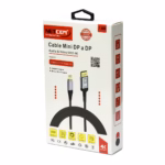 Cable Mini DisplayPort a DisplayPort 4K@60Hz NETCOM PE-DP0189: La Conexión Definitiva para tu MacBook o Surface, Cable premium bidireccional Mini DisplayPort a DisplayPort Netcom PE-DP0189 enmallado, mostrando sus conectores de aleación de aluminio y contactos dorados, un producto de HD Multimedia PERU SAC.