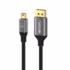 Cable Mini DisplayPort a DisplayPort KHz MT NETCOM PE DP Desata la Máxima Calidad de tu MacBook o PC Cable premium Mini DisplayPort a DisplayPort  Netcom PE DP enmallado mostrando sus conectores de aluminio dorados un producto para K y gaming de HD Multimedia PERU SAC