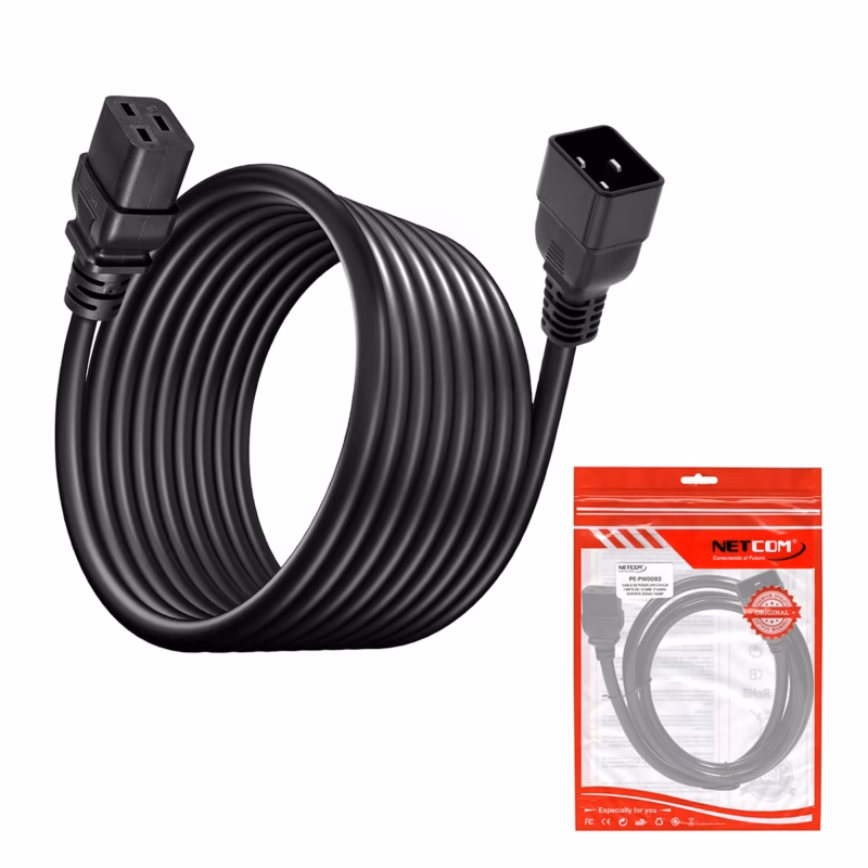 Cable Poder UPS C a C NETCOM PE PW de AWG A  Cobre La Conexión Esencial para tu Data Center