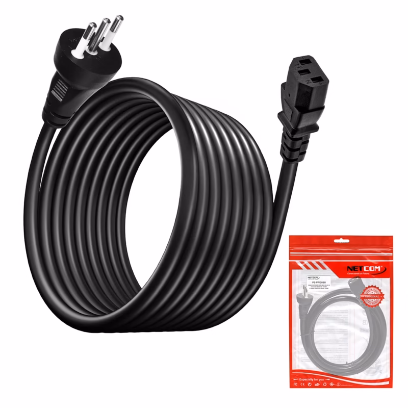 Cable de Poder  en Línea NETCOM PE PW CEI   a C AWG A  Metros La Conexión de Máxima Potencia para tus Equipos