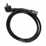 Cable de Poder Schuko a C19 14AWG 16A 1.8 Metros NETCOM PE-PW0087: Energía de Máxima Capacidad para tus Servidores, Cable de poder de alta capacidad Netcom PE-PW0087, mostrando el enchufe de pared Schuko y el conector rectangular C19 para servidores, un producto de grado profesional de HD Multimedia PERU SAC.