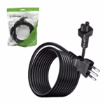 Cable de Poder Trébol a 3 en Línea (Tipo L) 1.8 Metros Delcom DL-CP3L001: La Conexión Segura para tus Equipos y Viajes, Cable de poder de alta resistencia Delcom DL-CP3L001 de 1.8 metros, mostrando el conector hembra tipo trébol (C5) y el enchufe macho de 3 pines en línea (Tipo L), un producto de HD Multimedia PERU SAC.