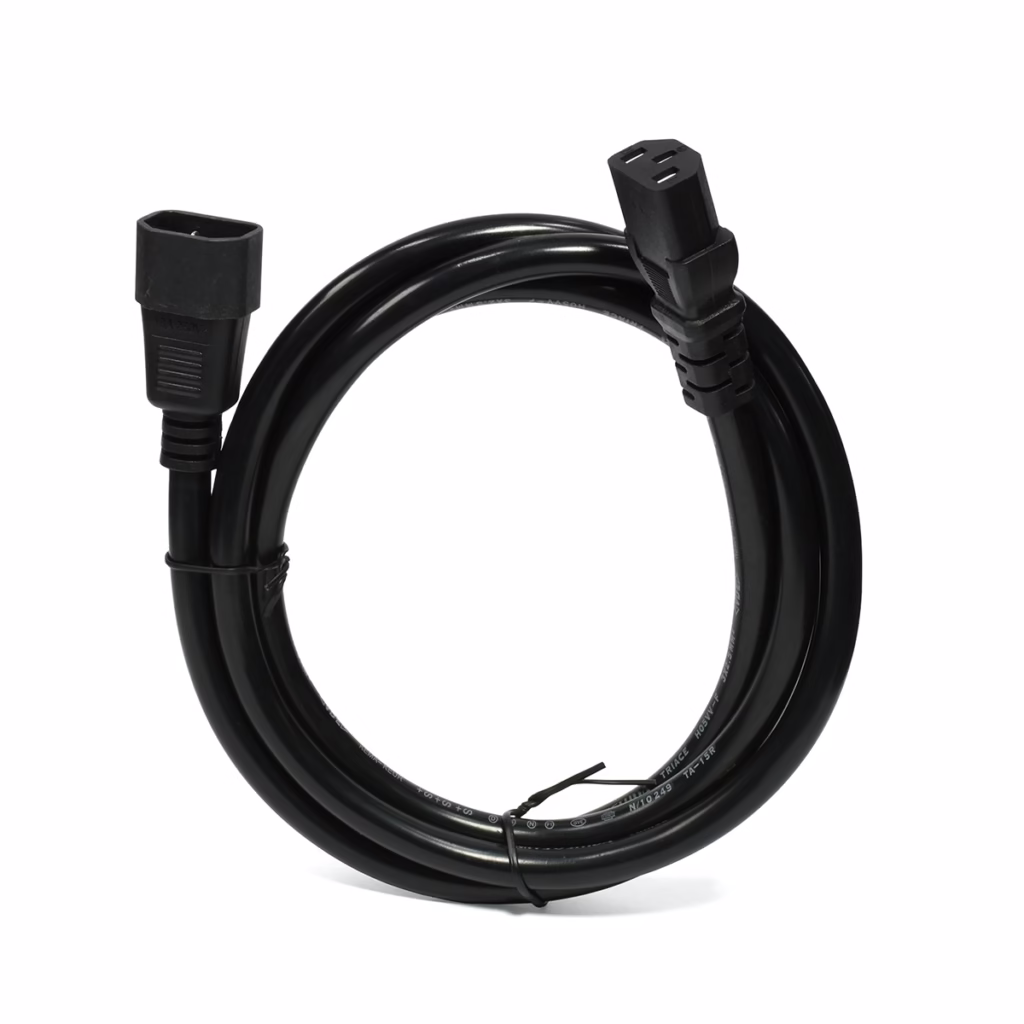 Cable para UPS C a C A AWG  Metros NETCOM PE PW La Conexión Más Segura para tu UPS y Servidores Cable de poder de alta resistencia Netcom PE PW de  metros mostrando el conector macho C y el conector hembra C para UPS y servidores un producto de grado profesional de HD Multimedia PERU SAC