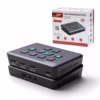 Capturador HDMI Dual KHz con PIP Selector Streaming NETCOM PE EL Crea Streams Profesionales Fácilmente Capturadora y switcher de video dual HDMI Netcom PE EL de metal color gris mostrando sus dos entradas HDMI puertos de audio y botones de control para streaming profesional producto de HD Multimedia PERU SAC
