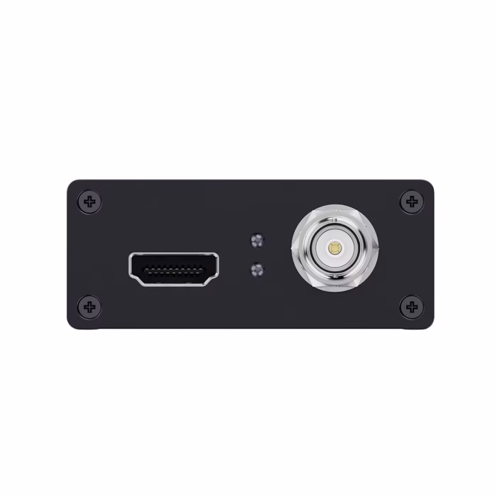 Capturador SDI o HDMI USB C pHz NETCOM PE EL Captura Profesional desde Cualquier Fuente Capturadora de video profesional Netcom PE EL de carcasa metálica mostrando sus puertos de entrada SDI y HDMI y su salida USB C un producto de HD Multimedia PERU SAC