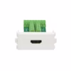 Conector HDMI K con Borneras para Placa de Pared American NET GP AC HH B Conector jack HDMI K con borneras American NET mostrando el puerto HDMI hembra frontal y los terminales de tornillo traseros para una instalación sin soldadura producto de HD Multimedia PERU SAC