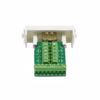 Conector HDMI K con Borneras para Placa de Pared American NET GP AC HH B Conector jack HDMI K con borneras American NET mostrando el puerto HDMI hembra frontal y los terminales de tornillo traseros para una instalación sin soldadura producto de HD Multimedia PERU SAC