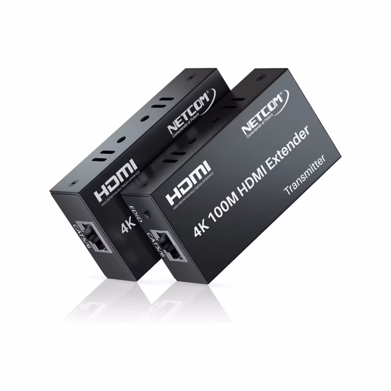 Extensor HDMI 4K 100 Metros por UTP NETCOM PE-EX0100: Lleva tu Señal 4K a 100 Metros sin Esfuerzo, Extender HDMI 100 Metros por UTP NETCOM PE-EX0100