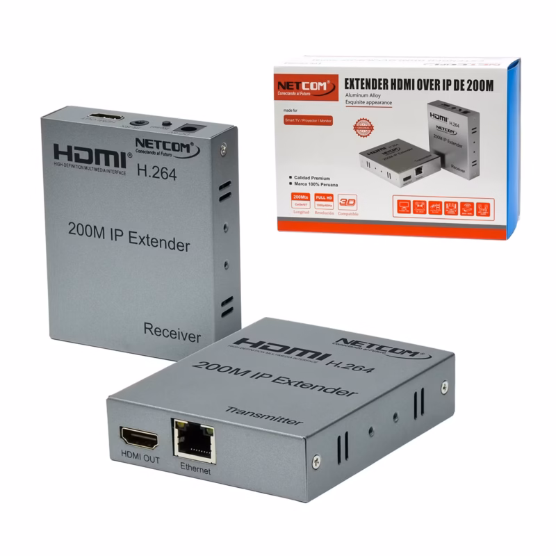 Extender HDMI  Metros NETCOM PE EIP Over IP pHz Revoluciona tu Distribución de Video a largas Distancias