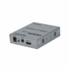 Extender HDMI  Metros Over IP pHz NETCOM PE EIP Revoluciona tu Distribución de Video a largas Distancias Kit extensor HDMI sobre IP Netcom PE EIP mostrando las dos unidades metálicas transmisor y receptor con sus puertos y cables IR un producto AV profesional de HD Multimedia PERU SAC