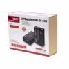 Extender HDMI M Full HD por UTP y Sistema POC NETCOM PE EX Kit extensor HDMI Netcom PE EX con tecnología PoC mostrando las dos unidades metálicas transmisor y receptor y el único adaptador de corriente un producto AV profesional de HD Multimedia PERU SAC
