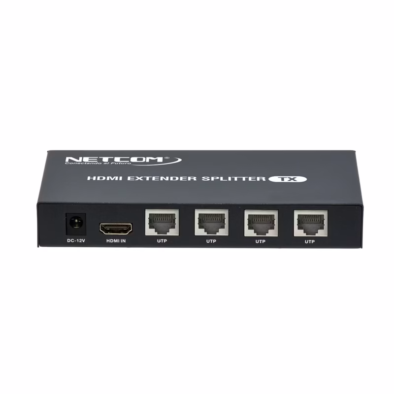 Extensor Splitter HDMI × por UTP NETCOM PE EXS Alcance M con sistema POC | Venta en Perú