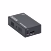 Extensor Splitter HDMI x por UTP M con sistema POC NETCOM PE EXS | Venta en Perú Kit extensor splitter HDMI x Netcom PE EXS con tecnología PoC mostrando la unidad transmisora metálica con sus  puertos de red y sus cuatro receptores compactos un producto AV profesional de HD Multimedia PERU SAC