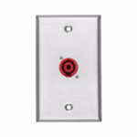 Faceplate SPEAKON Metálico Finder WP-TM1406: Dale un Acabado Profesional a tu Sonido, Faceplate o placa de pared metálica marca Finder, con un conector Speakon hembra de 4 polos y color rojo profesional instalado, producto para audio de HD Multimedia PERU SAC.