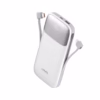 PowerBank mAh W Carga Rápida PDQCSCP LDNIO PQ Power Bank compacto LDNIO PQ de mAh color blanco mostrando su pantalla LED digital y los dos cables de carga cortos integrados USB C y Lightning un producto de HD Multimedia PERU SAC
