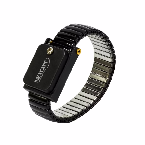 Pulsera Antiestática Inalámbrica en Acero Inoxidable NETCOM PE-PA0250: Repara con total Libertad, Brazalete antiestático ESD inalámbrico NETCOM PE-PA0250 para técnicos electrónicos – HD Multimedia PERU SAC,