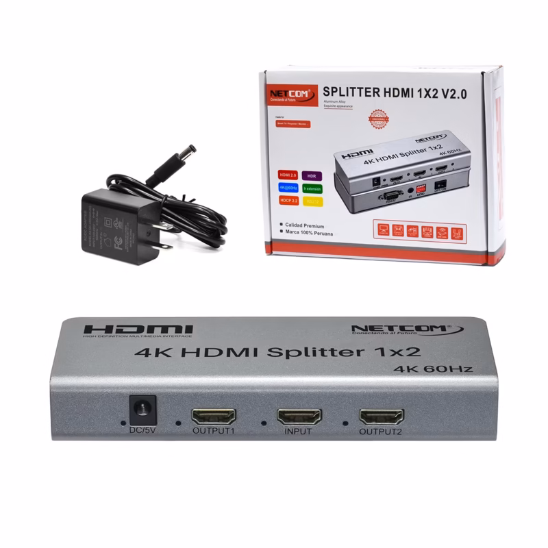 Splitter HDMI × K Hz Netcom PE SP La Solución Inteligente para Duplicar tu Señal en Ultra HD v y EDID