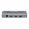 Splitter HDMI 1x2 8K 60Hz 4K@120Hz con EDID NETCOM PE-SH0202____02 Splitter HDMI 1x2 8K 60Hz NETCOM PE-SH0202: Duplica tu Experiencia Visual en Alta Resolución, Divisor HDMI 1x2 8K, Splitter HDMI 1x2 de alto rendimiento Netcom PE-SH0202 de metal color gris, mostrando sus puertos para video 8K y 4K a 120Hz, un producto de vanguardia de HD Multimedia PERU SAC.