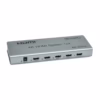 Splitter HDMI x K HZ Versión  con Gestión EDID NETCOM PE SP Distribución de Video Inteligente Splitter HDMI x profesional Netcom PE SP de metal color gris mostrando sus puertos y selectores EDID para distribución de video K producto de HD Multimedia PERU SAC