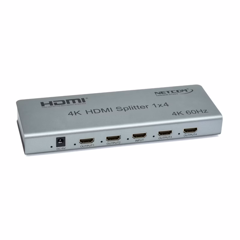 Splitter HDMI × K HZ NETCOM PE SP Versión  con Gestión EDID Distribución de Video Inteligente