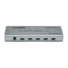Splitter HDMI x K HZ Versión  con Gestión EDID NETCOM PE SP Distribución de Video Inteligente Splitter HDMI x profesional Netcom PE SP de metal color gris mostrando sus puertos y selectores EDID para distribución de video K producto de HD Multimedia PERU SAC